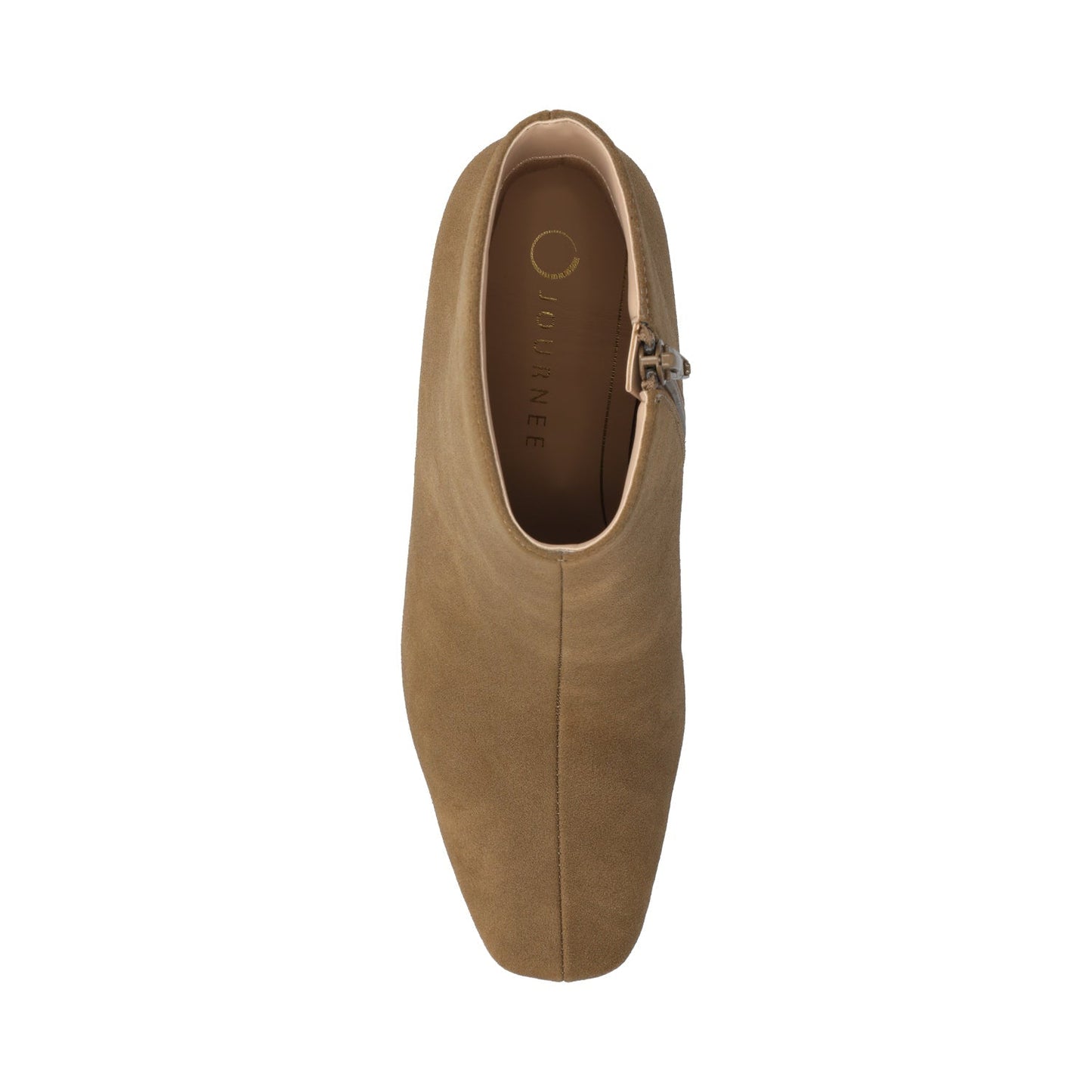 Journee HAYLINN SQUARE TOE BOOTIES IN WIDE WIDTH - Taupe Suede