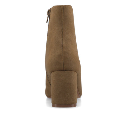 Journee HAYLINN SQUARE TOE BOOTIES IN WIDE WIDTH - Taupe Suede