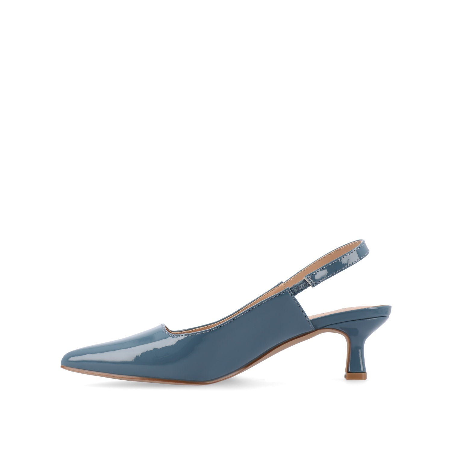 Journee PAULINA PATENT KITTEN HEELS IN WIDE - Patent Blue