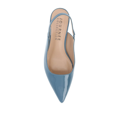 Journee PAULINA PATENT KITTEN HEELS IN WIDE - Patent Blue