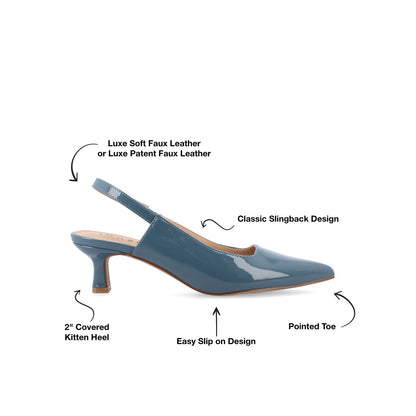 Journee PAULINA PATENT KITTEN HEELS IN WIDE - Patent Blue