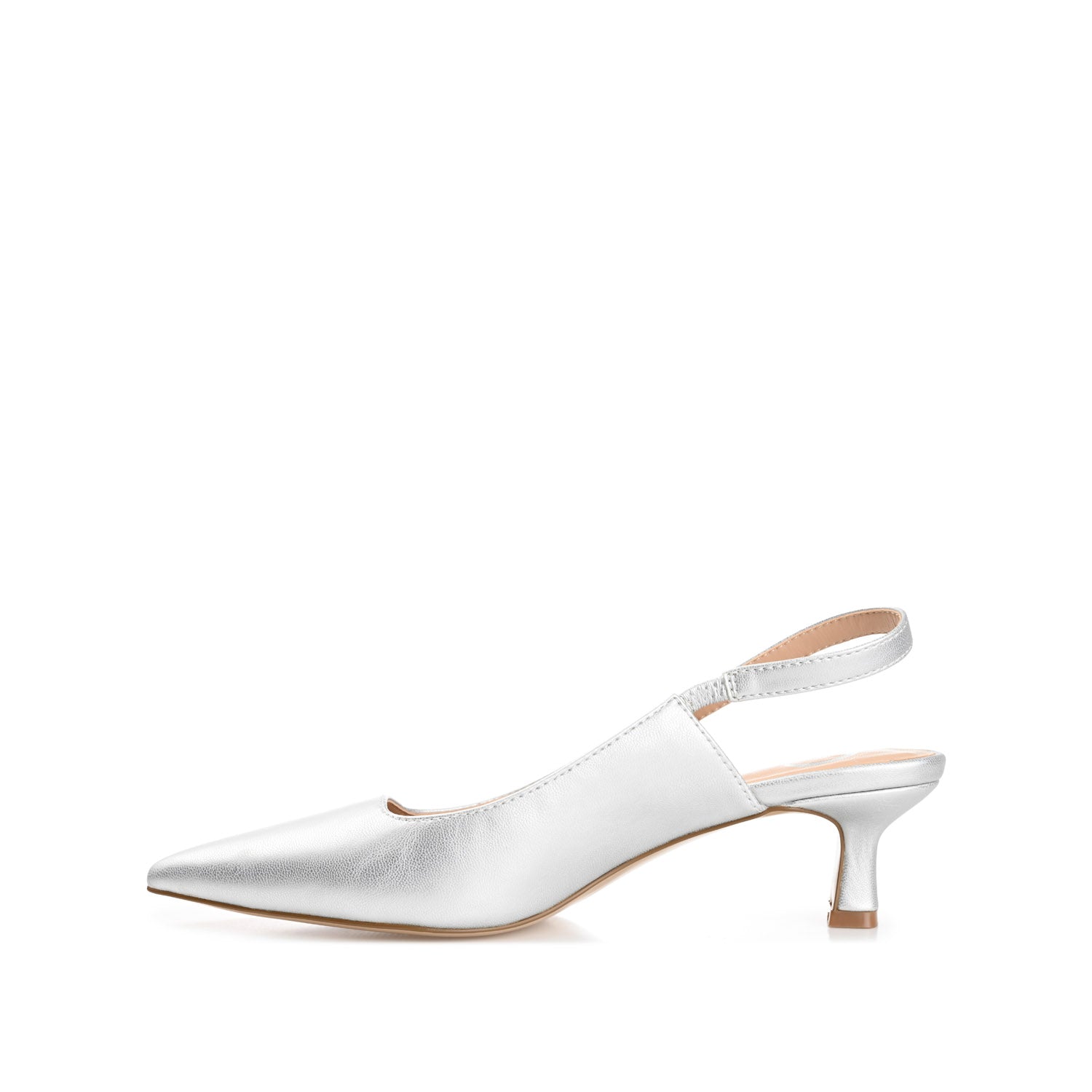 Journee PAULINA PATENT KITTEN HEELS IN WIDE - Silver PU