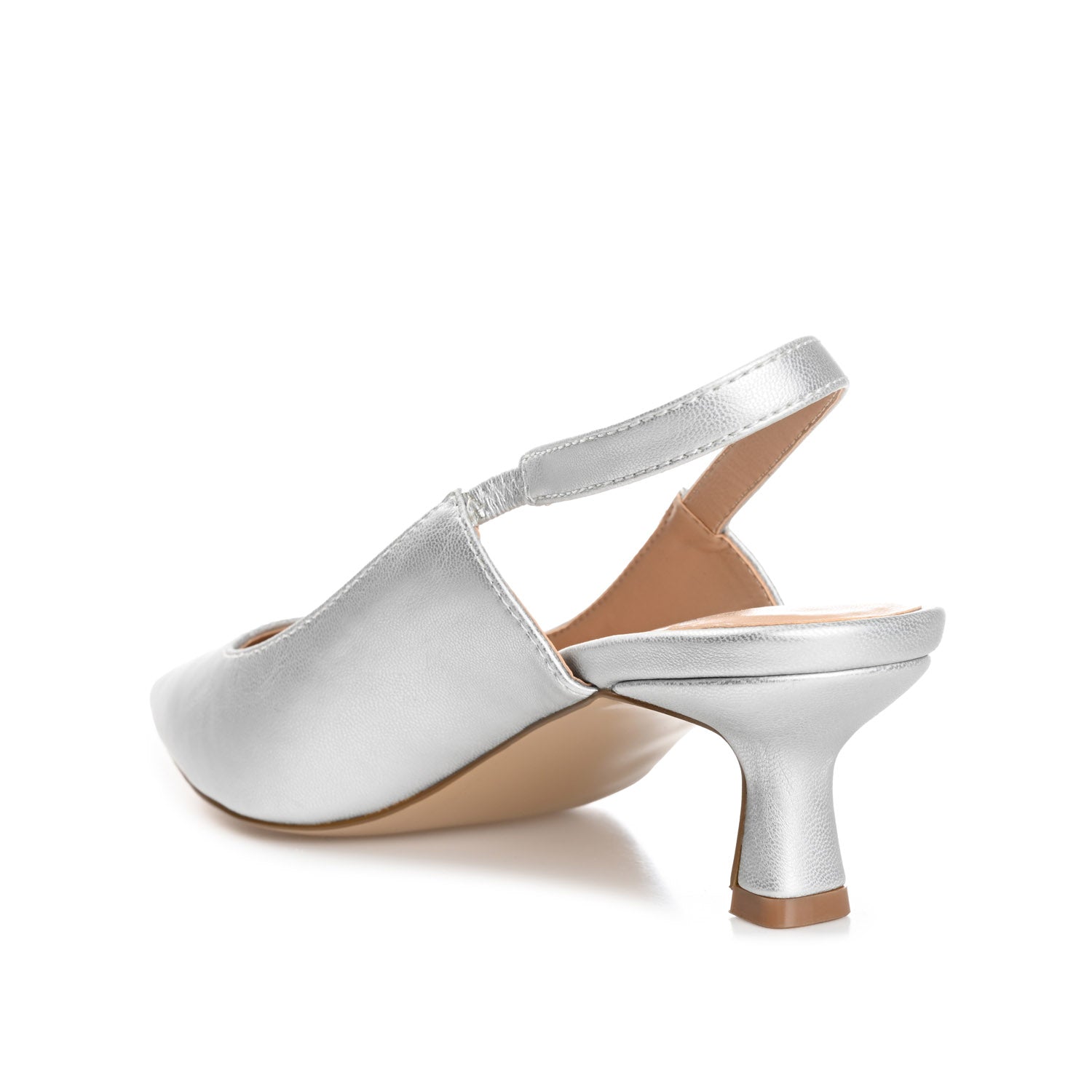 Journee PAULINA PATENT KITTEN HEELS IN WIDE - Silver PU