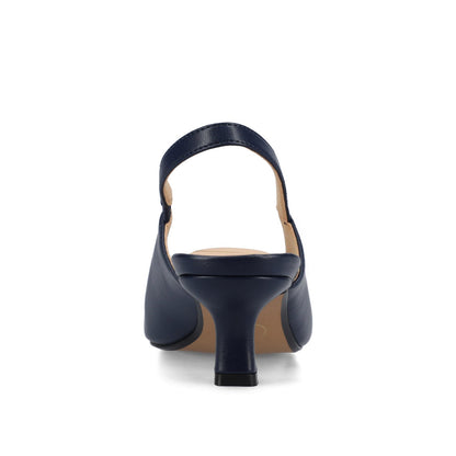 Journee PAULINA PATENT KITTEN HEELS IN WIDE - Navy Nubuck