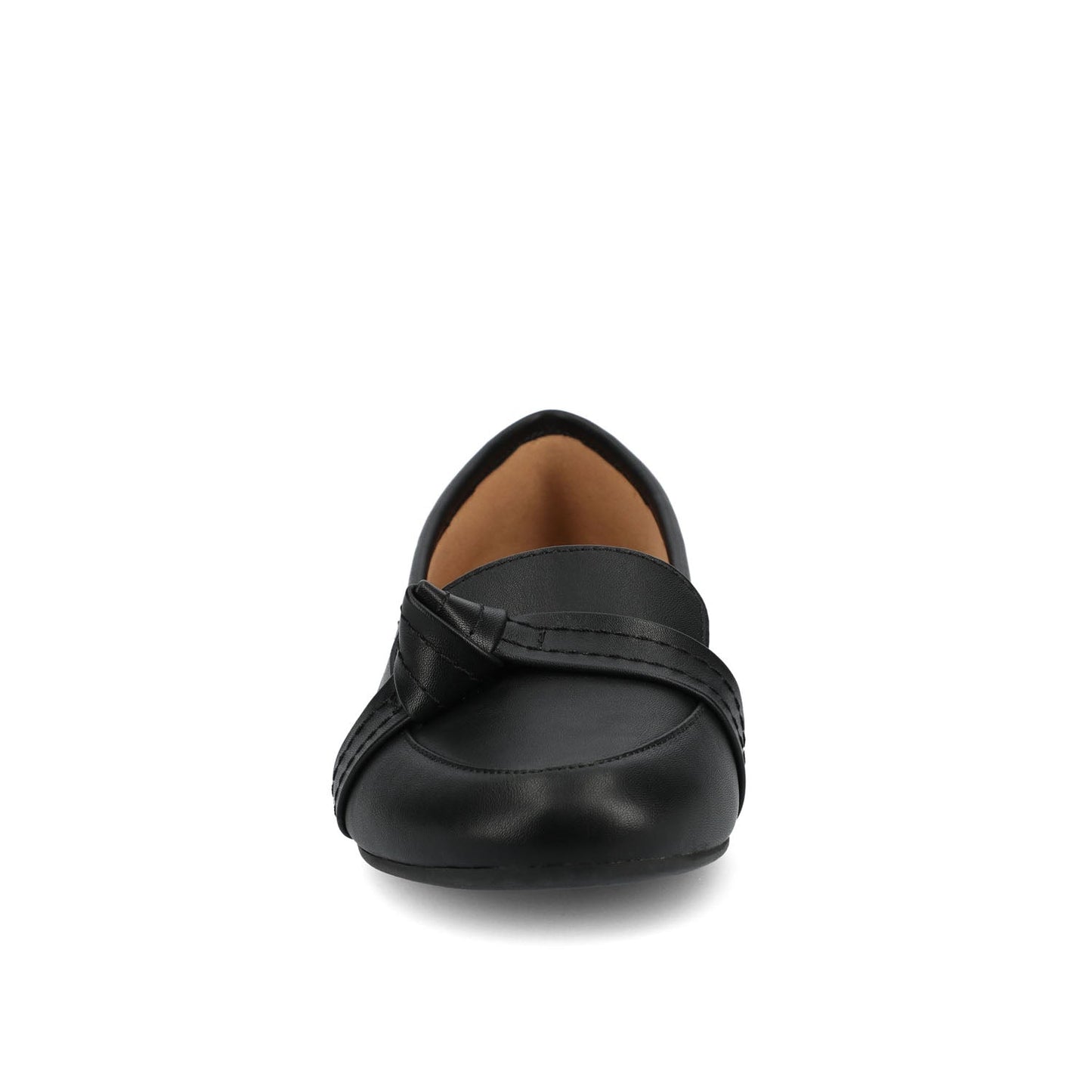 Journee MARCI VEGAN LEATHER LOAFER FLATS IN WIDE - Black PU
