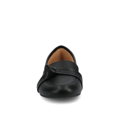 Journee MARCI VEGAN LEATHER LOAFER FLATS IN WIDE - Black PU