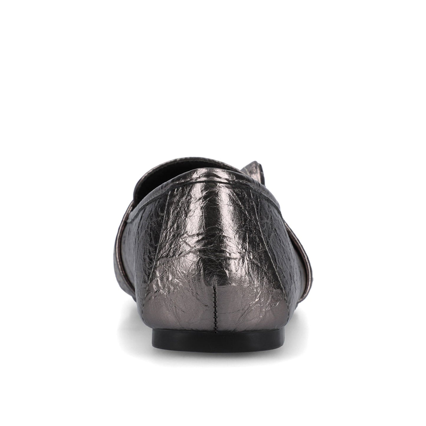 Journee MARCI VEGAN LEATHER LOAFER FLATS IN WIDE - Pewter Crinkle