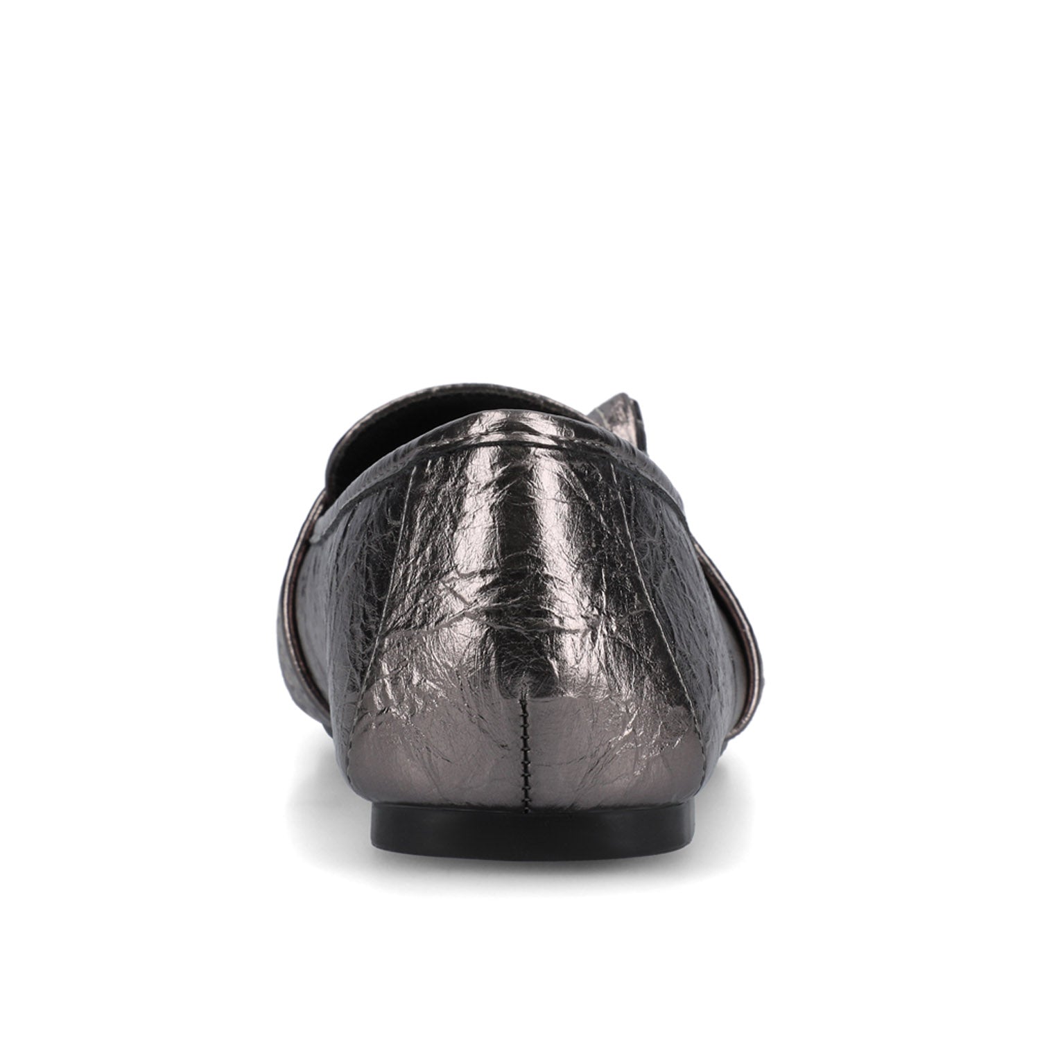 Journee MARCI VEGAN LEATHER LOAFER FLATS IN WIDE - Pewter Crinkle