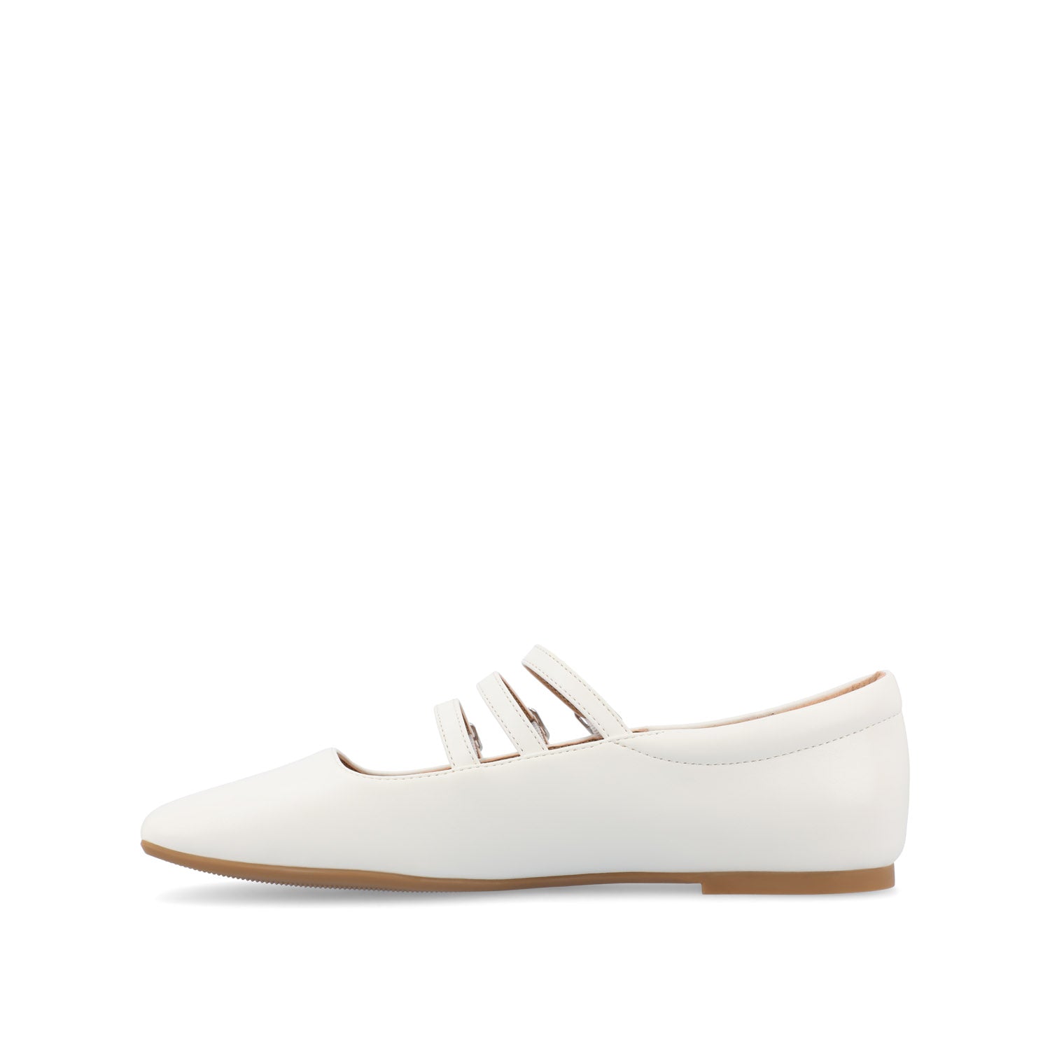 Journee DARLIN VEGAN LEATHER FLATS IN WIDE - White