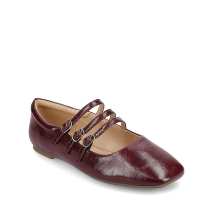 Journee DARLIN STATEMENT FLATS IN WIDE - Crinkle Oxblood