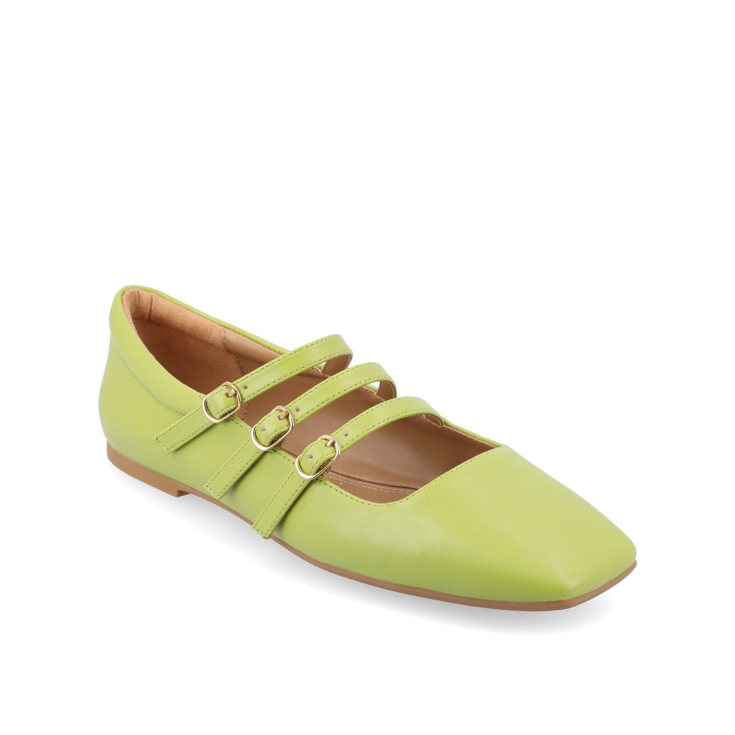 Journee DARLIN VEGAN LEATHER FLATS IN WIDE - Green
