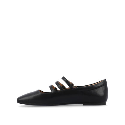 Journee DARLIN VEGAN LEATHER FLATS IN WIDE - Black