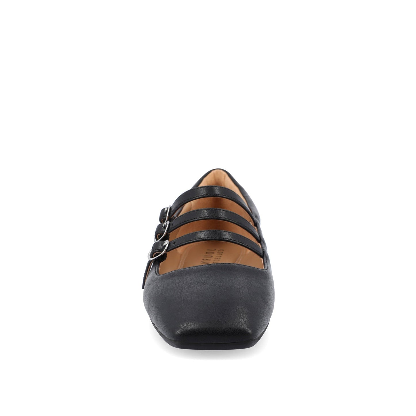 Journee DARLIN VEGAN LEATHER FLATS IN WIDE - Black