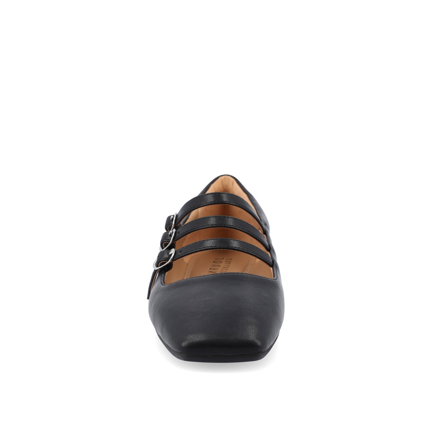 Journee DARLIN VEGAN LEATHER FLATS IN WIDE - Black