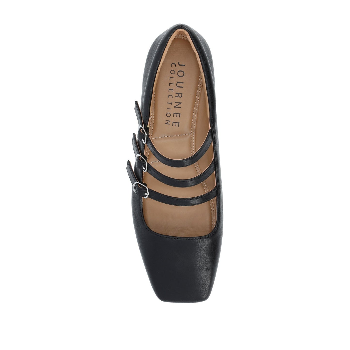 Journee DARLIN VEGAN LEATHER FLATS IN WIDE - Black