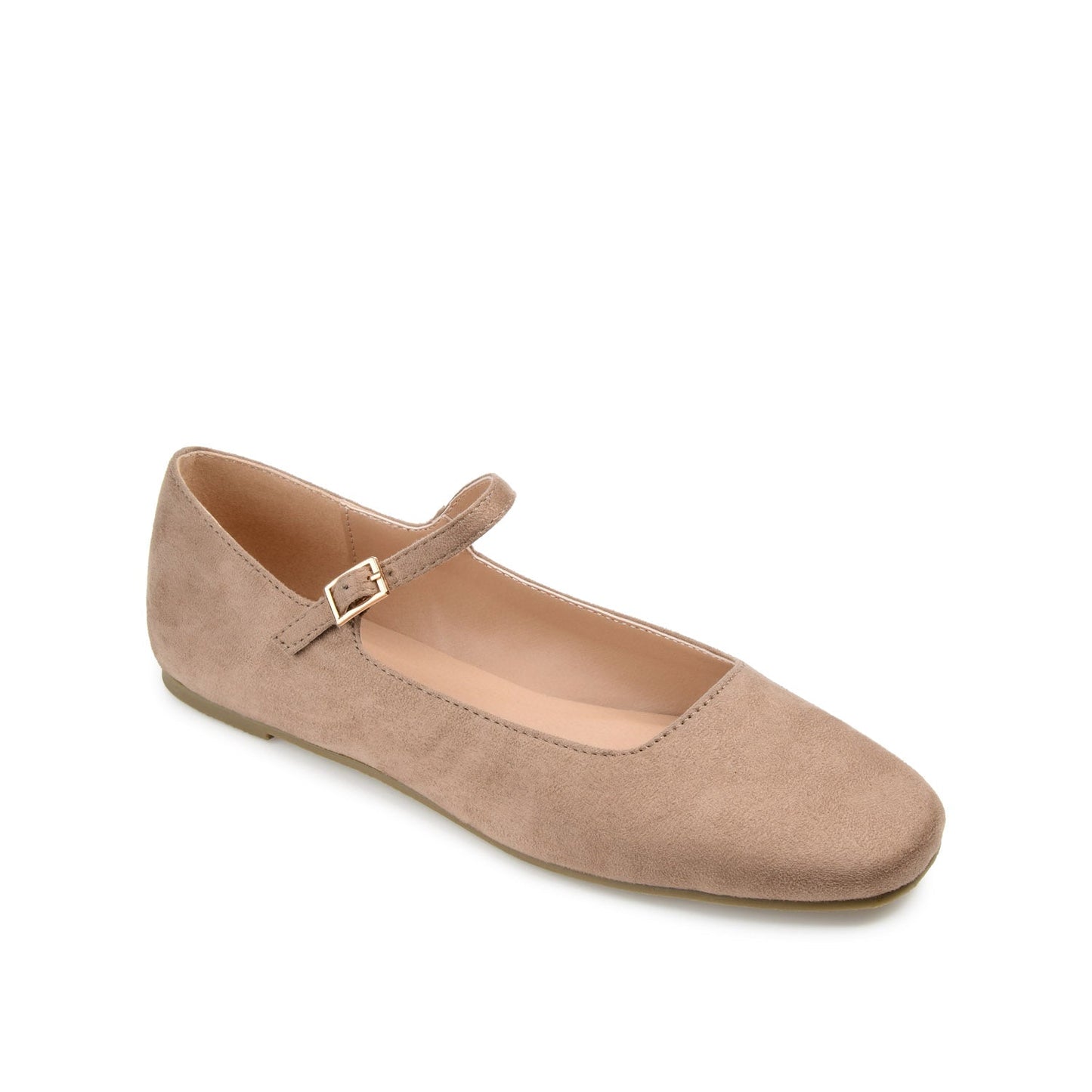 Journee CARRIE FAUX SUEDE BALLET FLATS IN WIDE - Taupe Suede