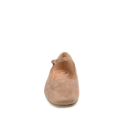 Journee CARRIE FAUX SUEDE BALLET FLATS IN WIDE - Taupe Suede