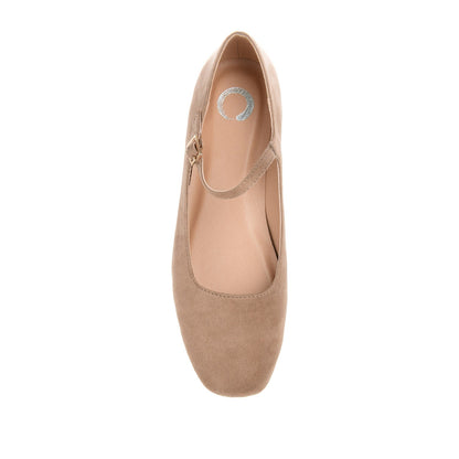 Journee CARRIE FAUX SUEDE BALLET FLATS IN WIDE - Taupe Suede