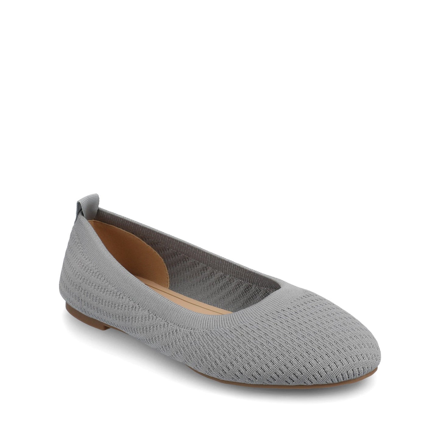 Journee MARYANN KNIT FABRIC BALLET FLATS IN WIDE - Grey Knit