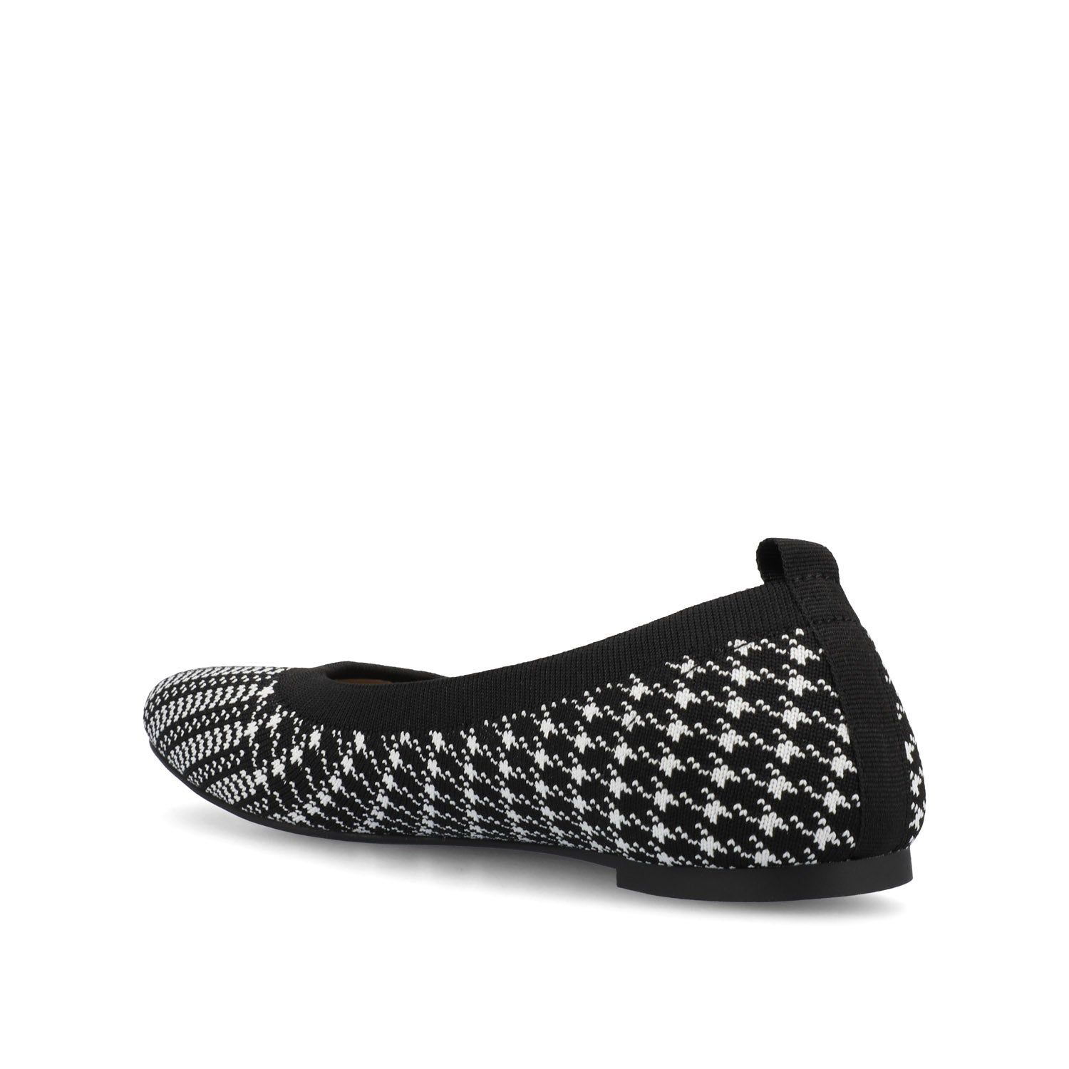 Journee MARYANN KNIT FABRIC BALLET FLATS IN WIDE - Black and White Knit