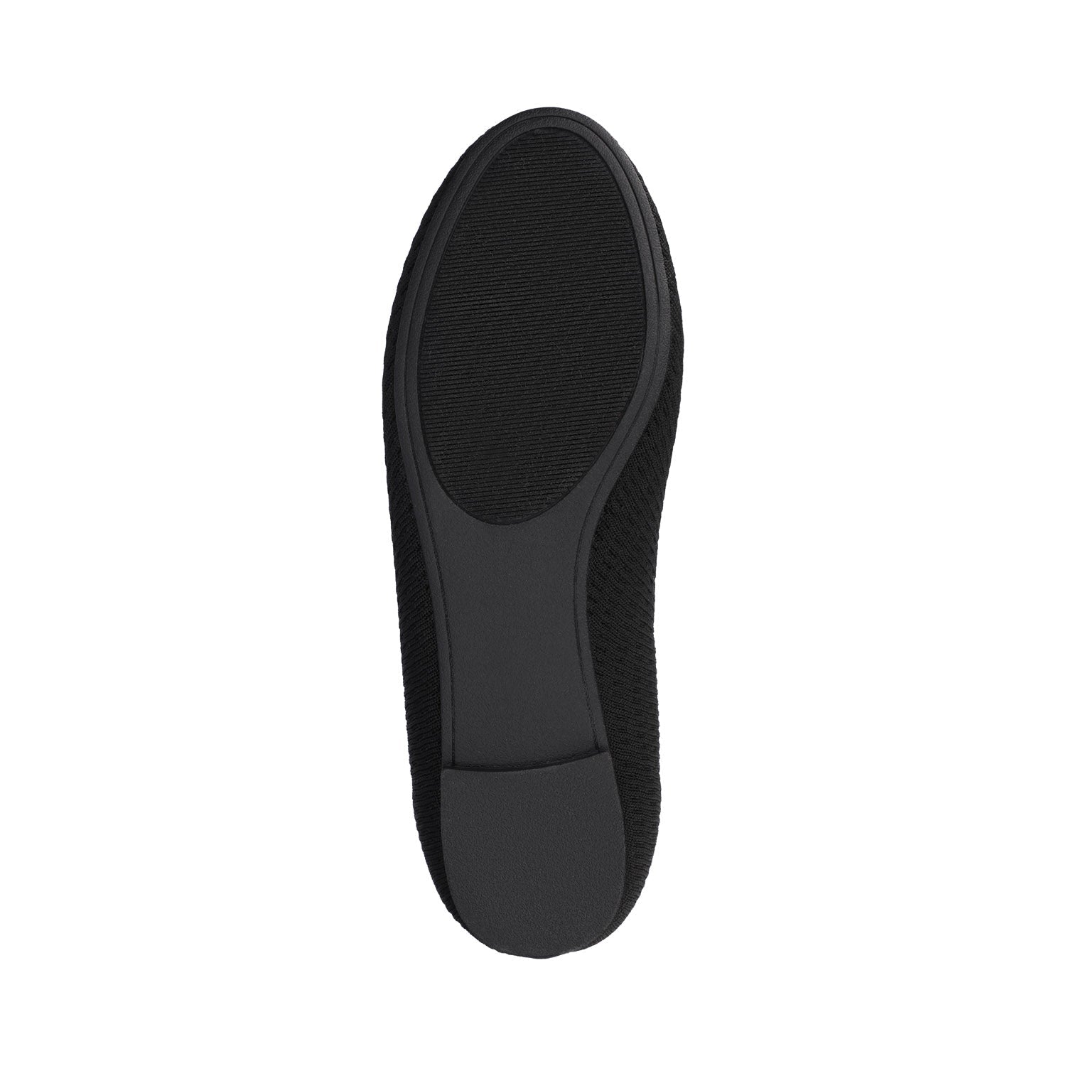 Journee MARYANN KNIT FABRIC BALLET FLATS IN WIDE - Black Knit