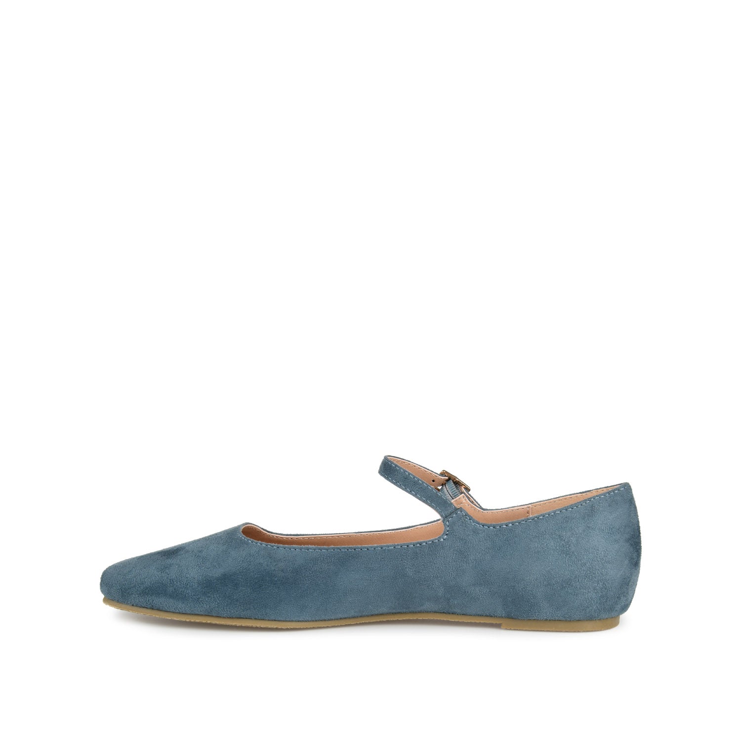 Journee CARRIE FAUX SUEDE BALLET FLATS IN WIDE - Blue Faux Suede