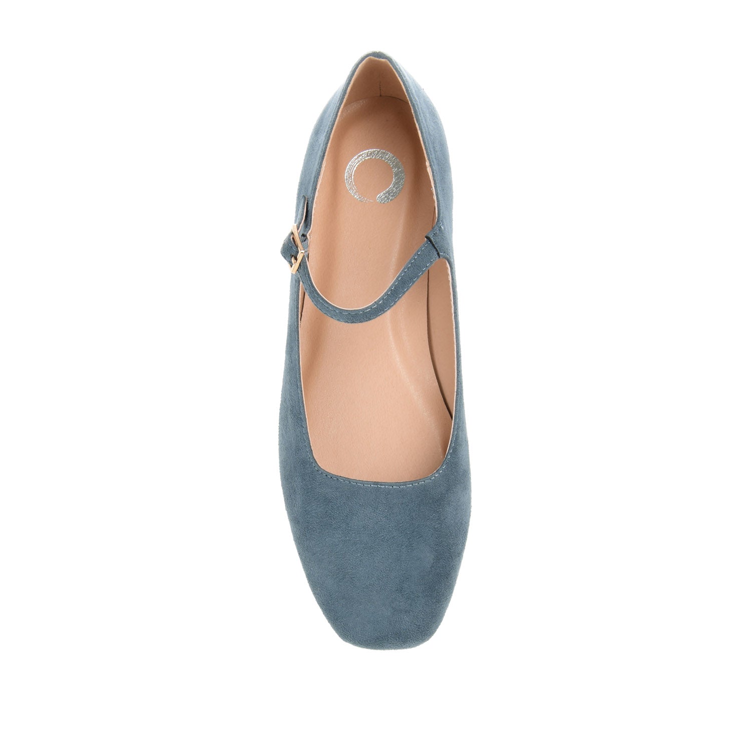Journee CARRIE FAUX SUEDE BALLET FLATS IN WIDE - Blue Faux Suede