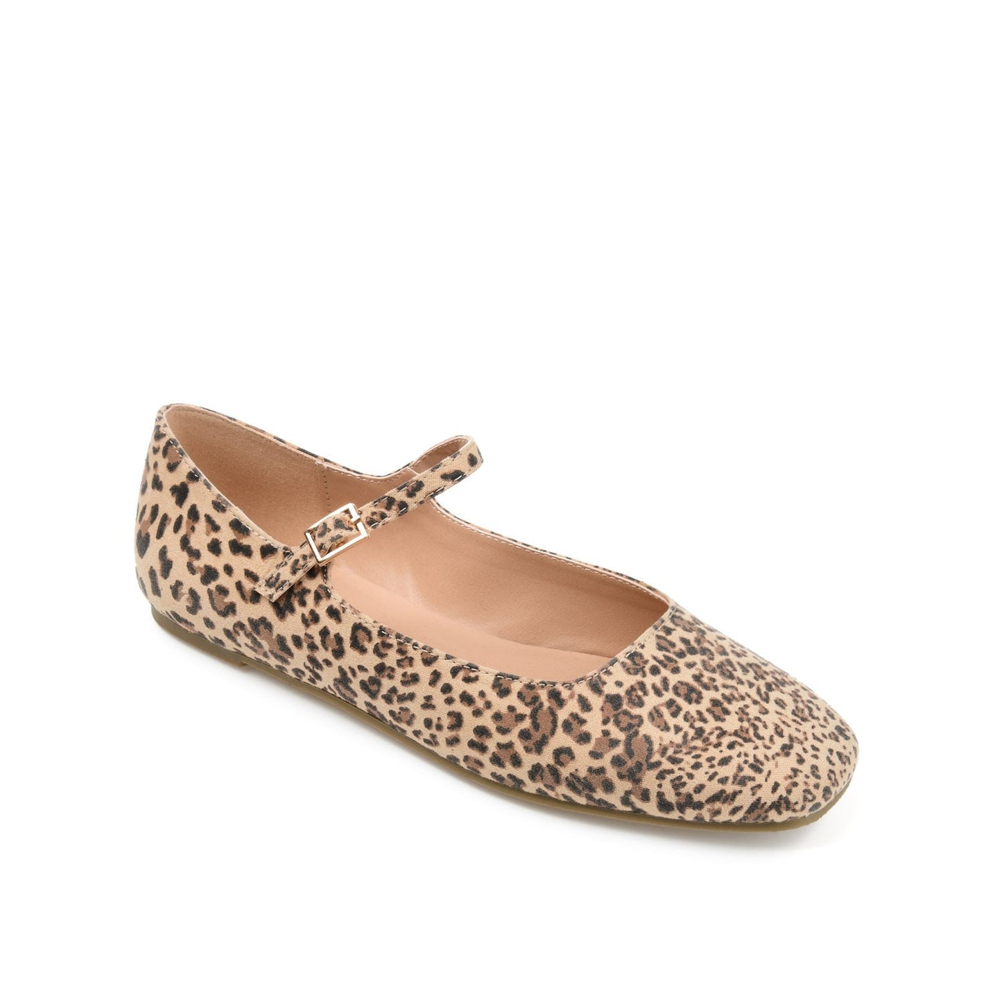 Journee CARRIE FAUX SUEDE BALLET FLATS IN WIDE - Leopard Faux Suede 2