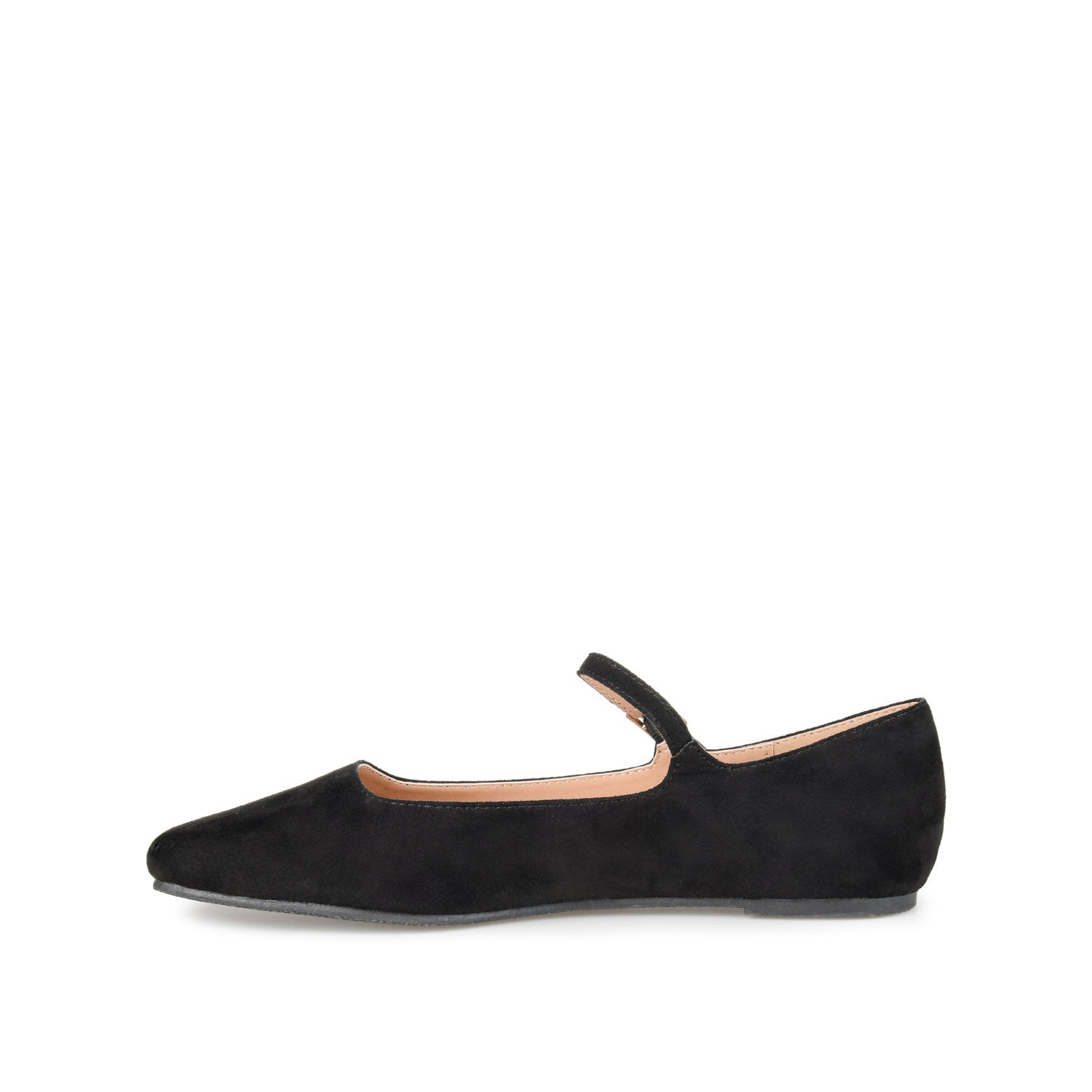 Journee CARRIE FAUX SUEDE BALLET FLATS IN WIDE - Black Faux Suede