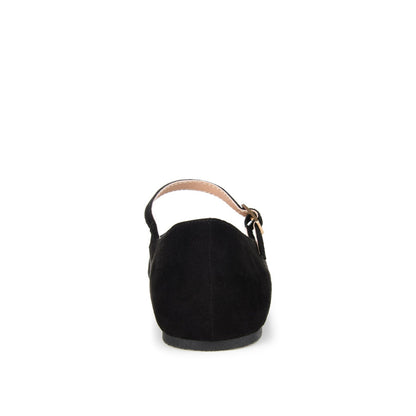 Journee CARRIE FAUX SUEDE BALLET FLATS IN WIDE - Black Faux Suede
