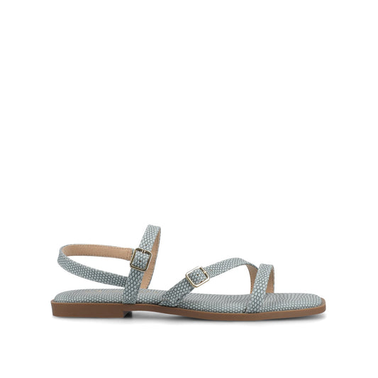 Journee BRIANNA ANKLE STRAP SANDALS - Sky Blue Lizard