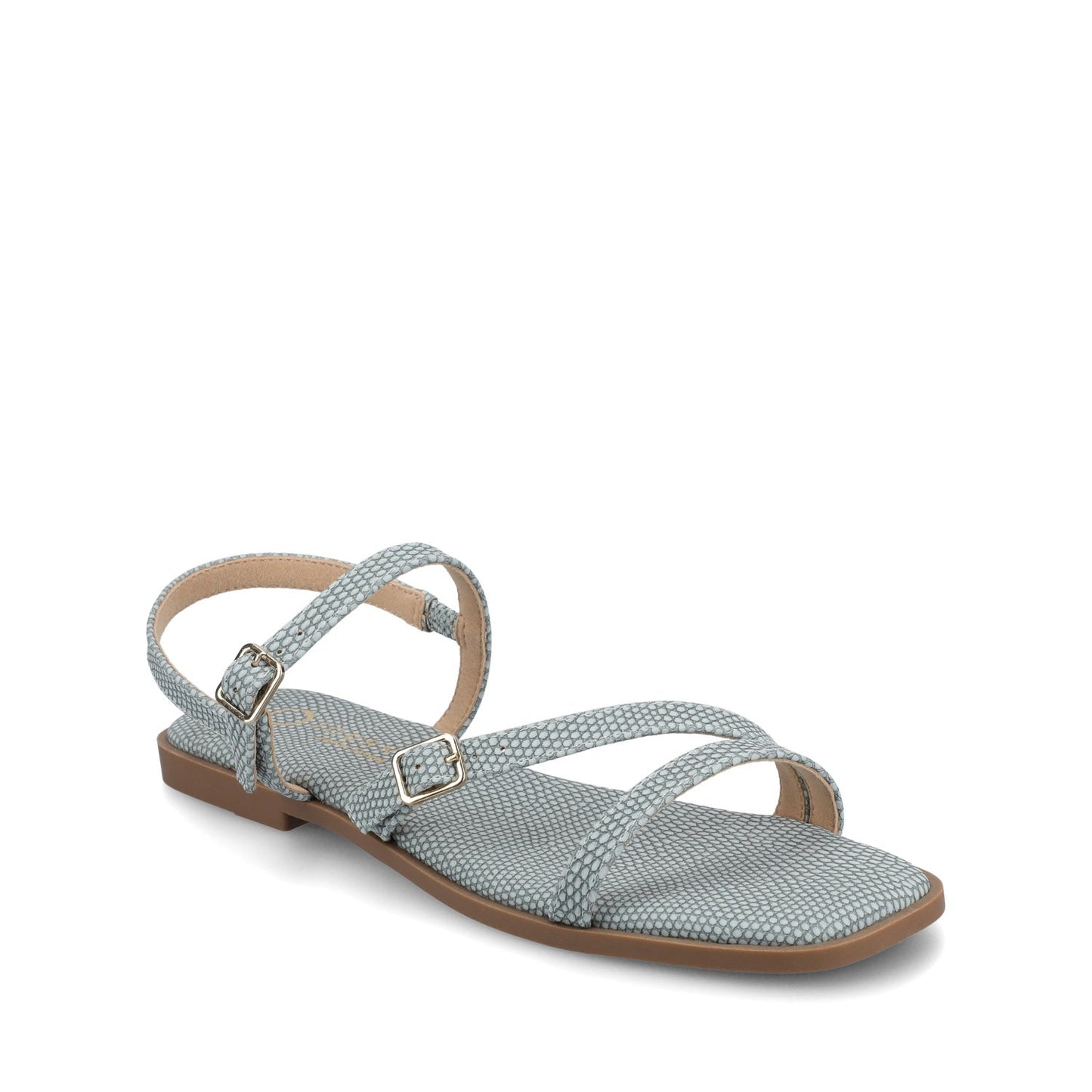 Journee BRIANNA ANKLE STRAP SANDALS - Sky Blue Lizard
