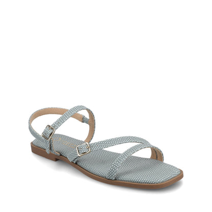 Journee BRIANNA ANKLE STRAP SANDALS - Sky Blue Lizard