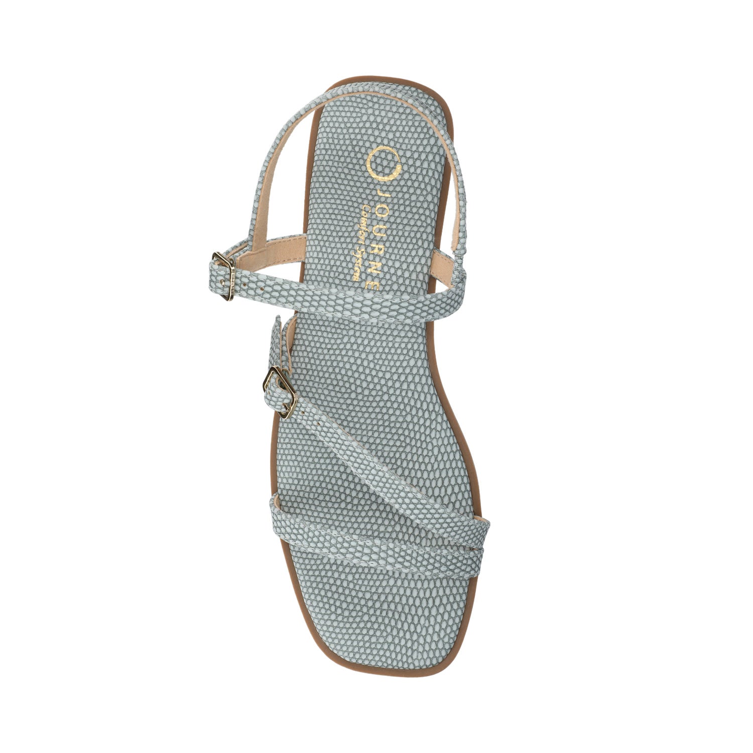 Journee BRIANNA ANKLE STRAP SANDALS - Sky Blue Lizard
