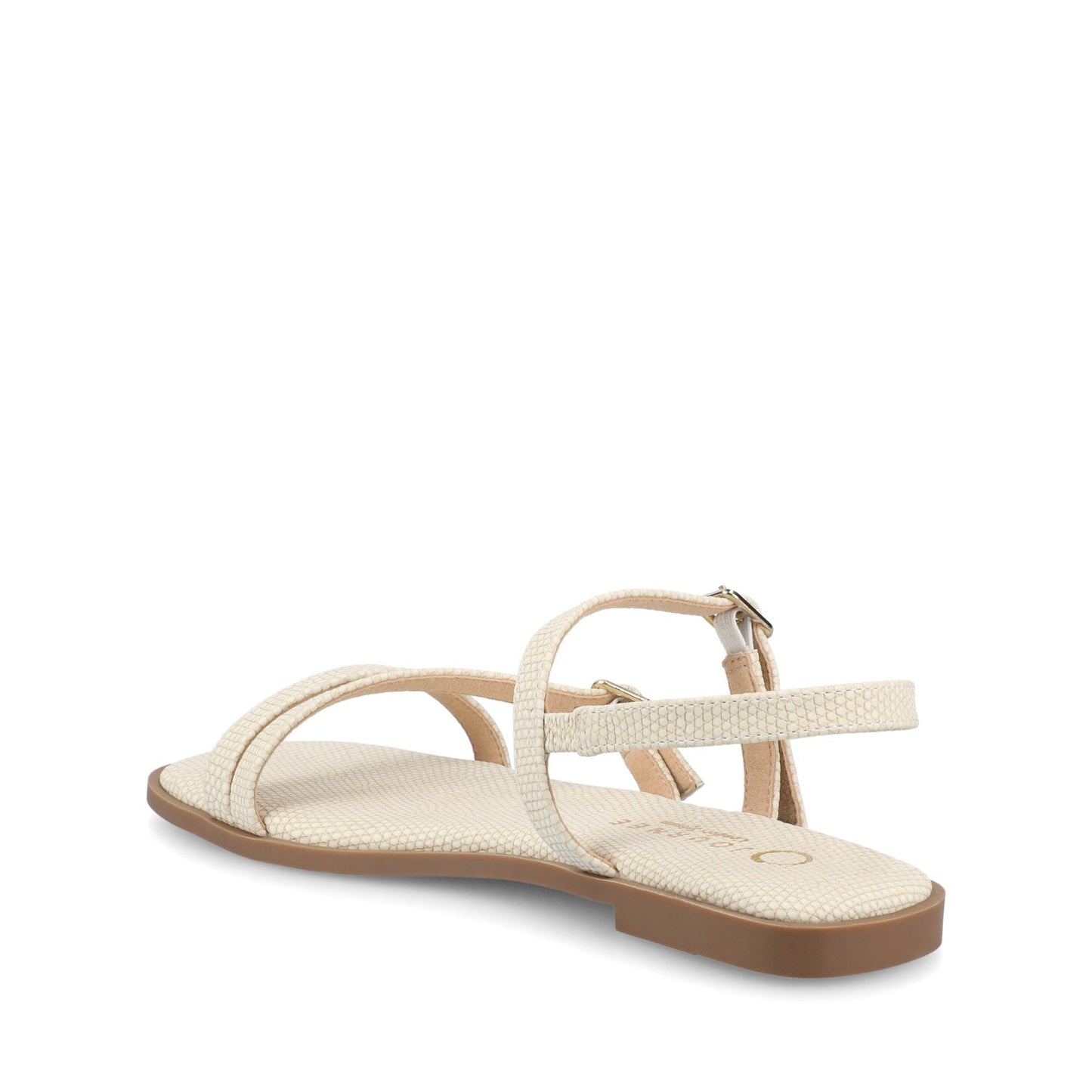 Journee BRIANNA ANKLE STRAP SANDALS - Bone Lizard