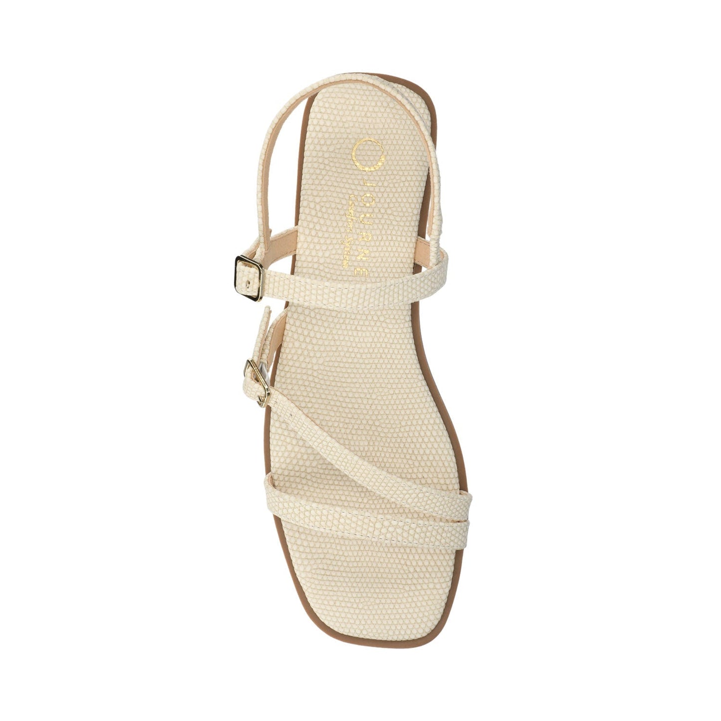 Journee BRIANNA ANKLE STRAP SANDALS - Bone Lizard