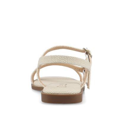 Journee BRIANNA ANKLE STRAP SANDALS - Bone Lizard
