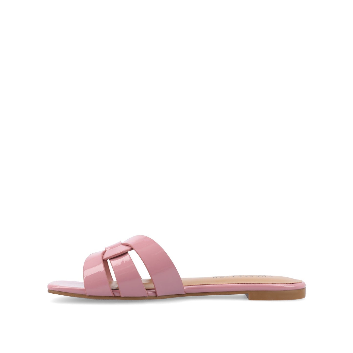 Journee ARRINA SLIDE SANDALS IN STATEMENT PATENT - Rose Patent
