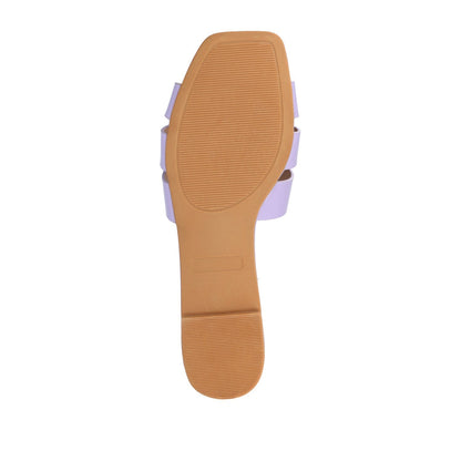 Journee ARRINA SLIDE SANDALS IN STATEMENT PATENT - Rose Patent