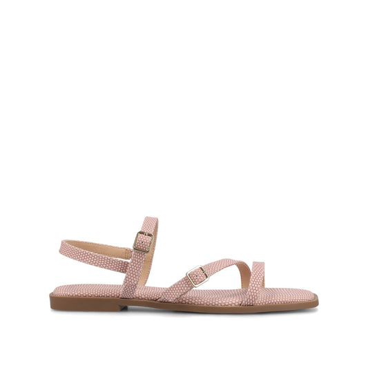 Journee BRIANNA ANKLE STRAP SANDALS - Pink Lizard