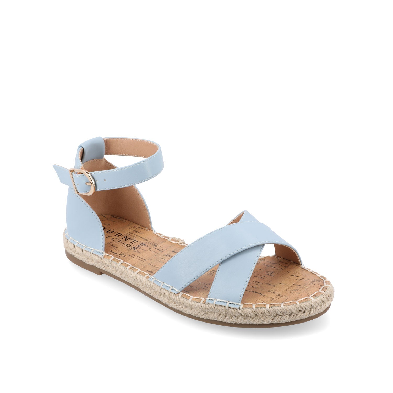 Journee LYDDIA ESPADRILLE SANDALS IN VEGAN LEATHER - Blue