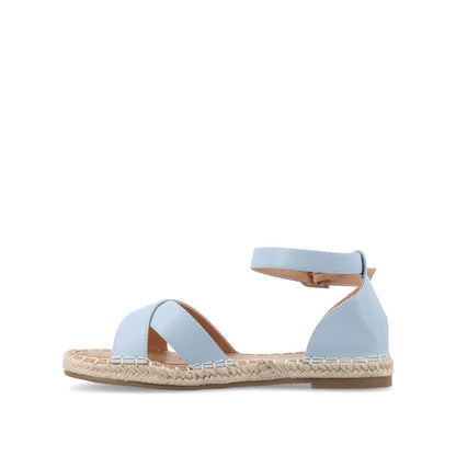 Journee LYDDIA ESPADRILLE SANDALS IN VEGAN LEATHER - Blue