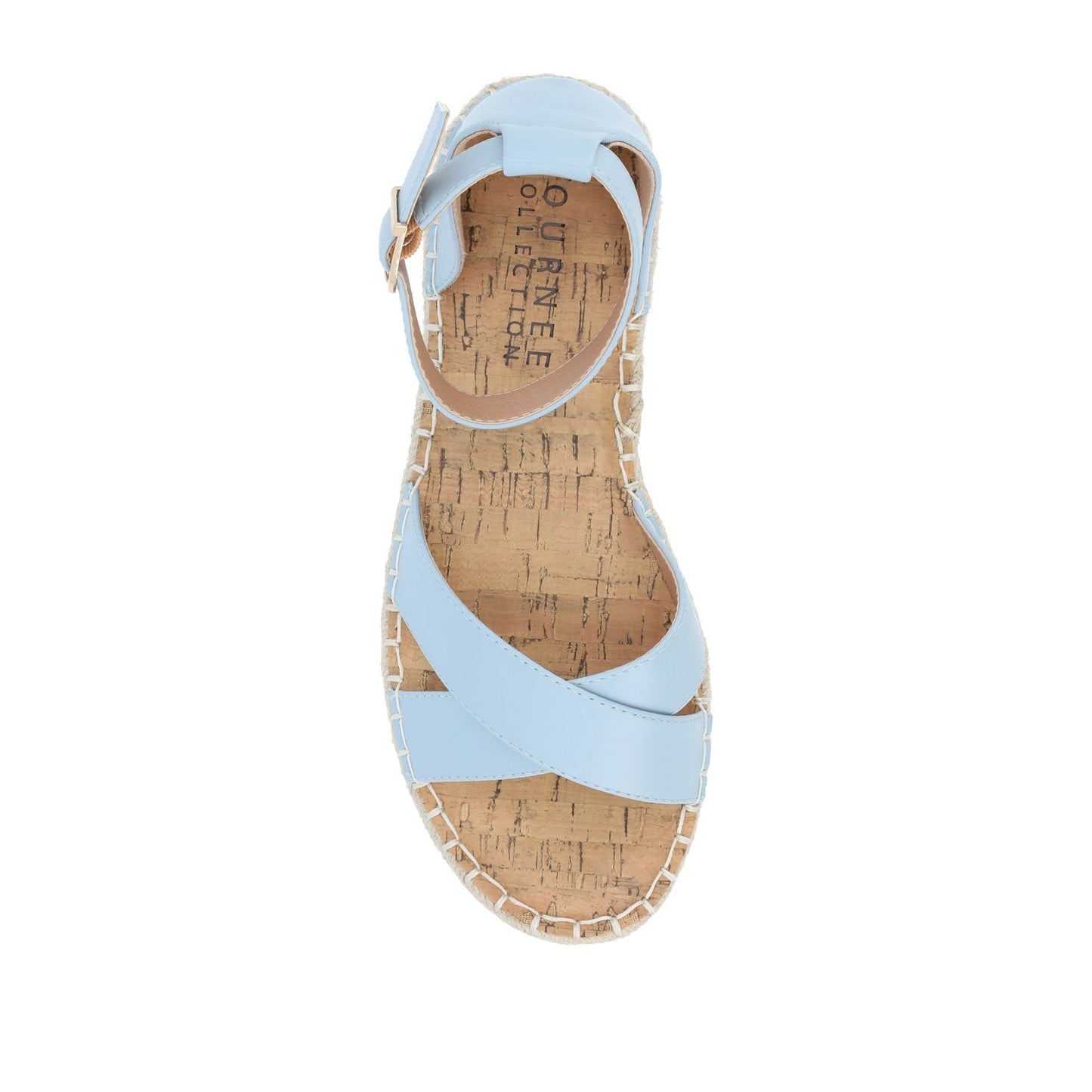 Journee LYDDIA ESPADRILLE SANDALS IN VEGAN LEATHER - Blue