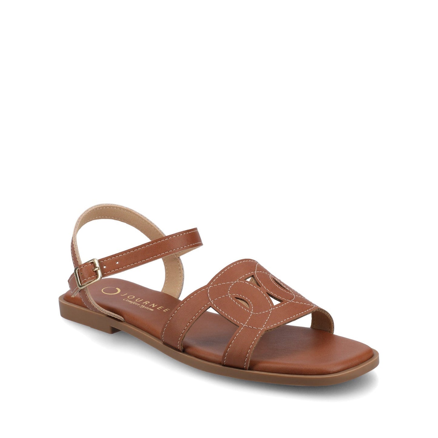 Journee BRIDEY ANKLE STRAP SANDALS - Cognac