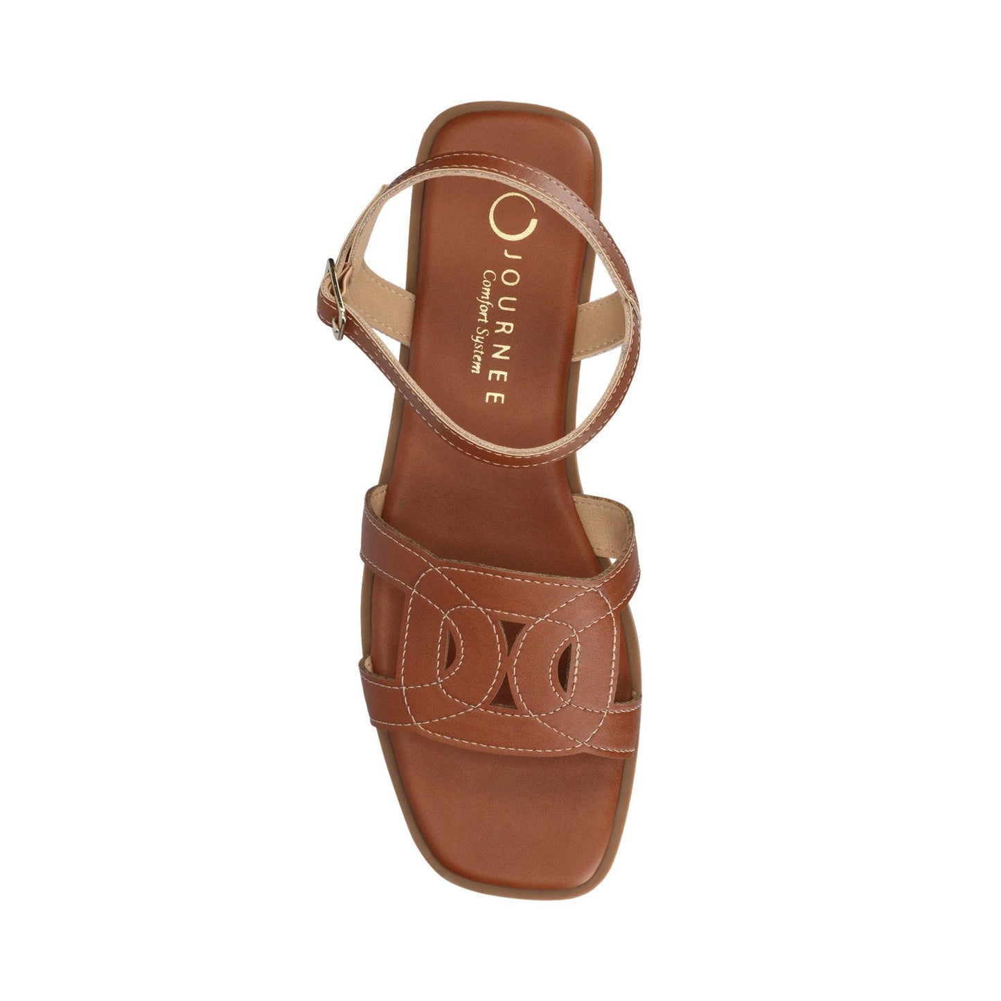 Journee BRIDEY ANKLE STRAP SANDALS - Cognac
