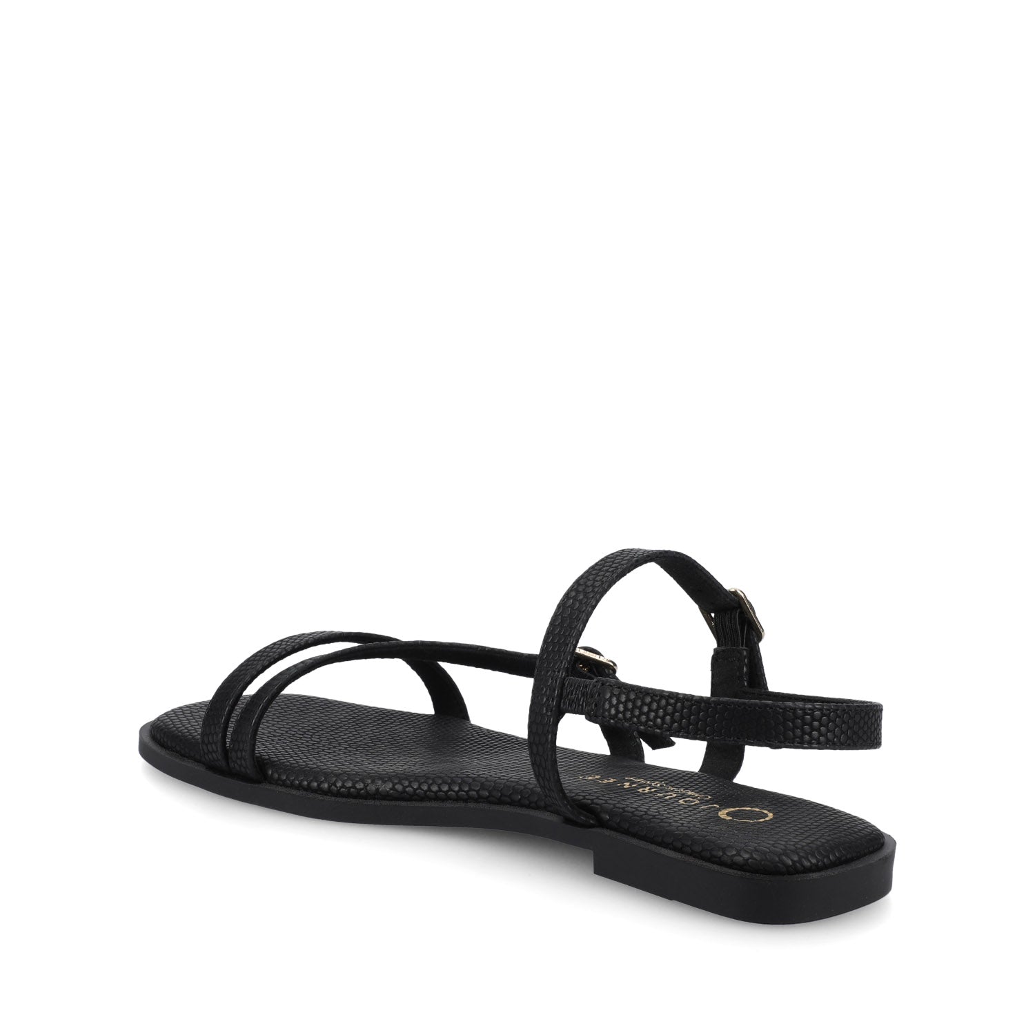 Journee BRIANNA ANKLE STRAP SANDALS - Black Lizard