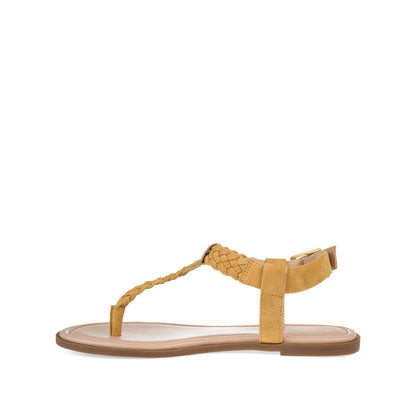 Journee GENEVIVE T-STRAP SANDALS IN VEGAN LEATHER - Mustard2 PU