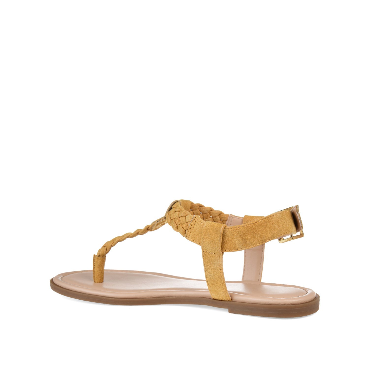 Journee GENEVIVE T-STRAP SANDALS IN VEGAN LEATHER - Mustard2 PU