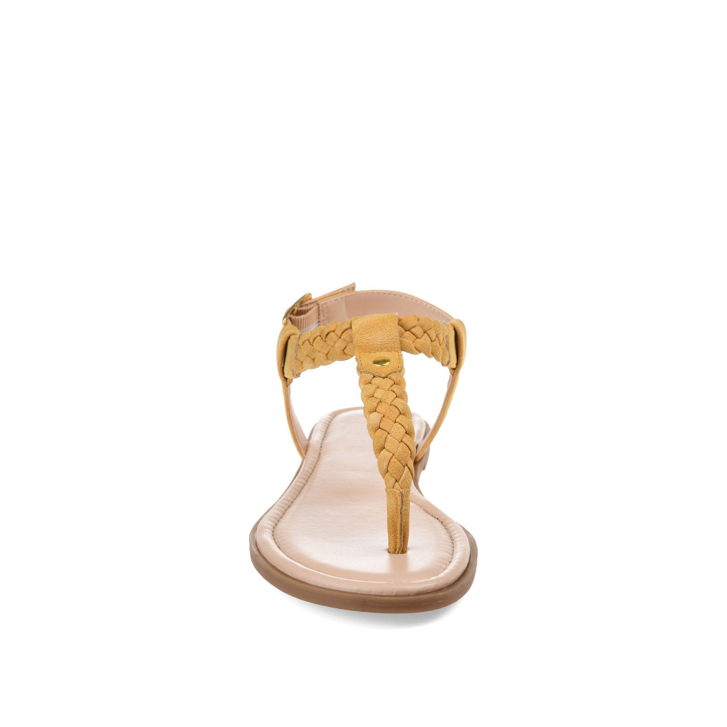 Journee GENEVIVE T-STRAP SANDALS IN VEGAN LEATHER - Mustard2 PU