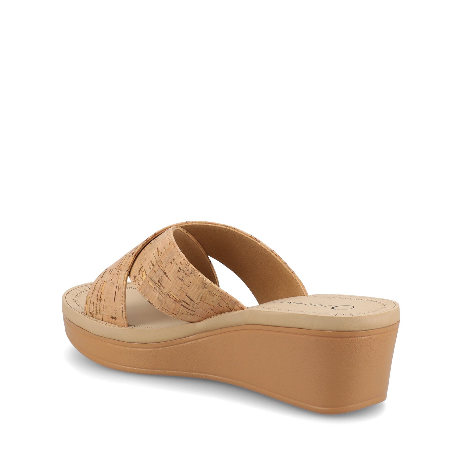 Journee Biara Platform Wedge Sandals - Cork